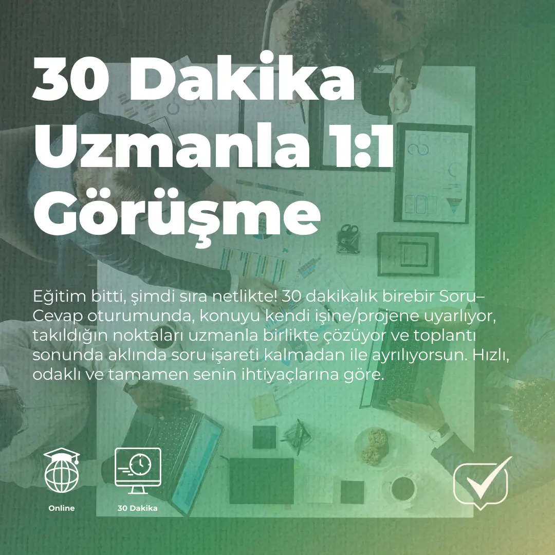 30 Dakika Uzmanla 1:1 Görüşme – Hızlı Çözüm Oturumu